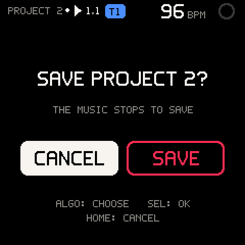 SAVE PROJECT 2? while the music plays