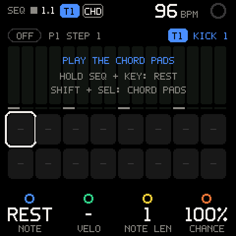 SEQ: an empty pattern with chord input on