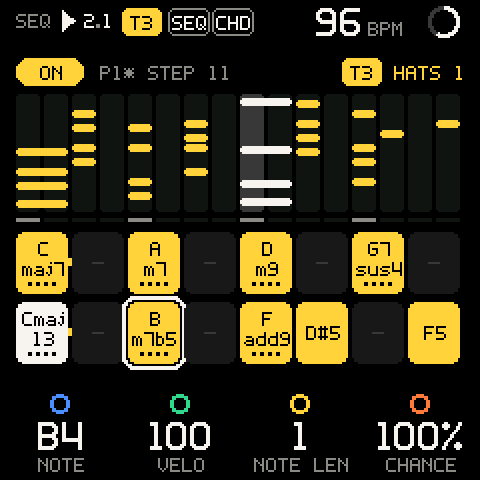 SEQ: chord steps playing