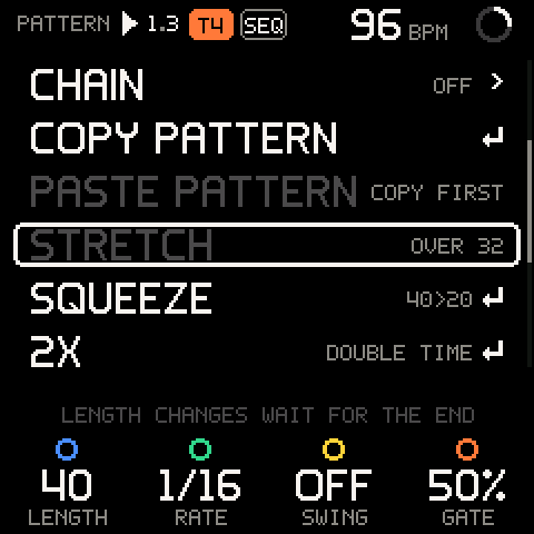 SEQ > PATTERN, STRETCH refused over 32 steps