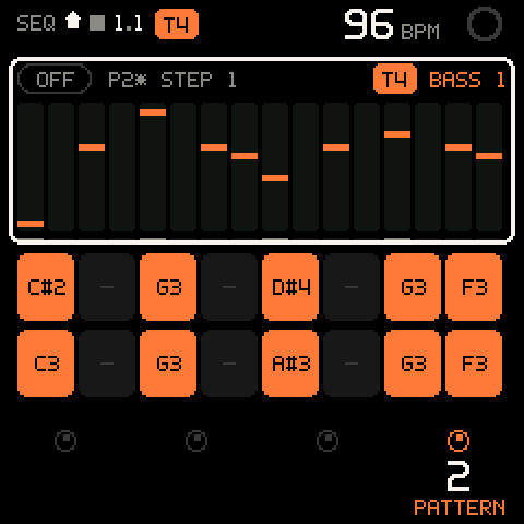 SEQ: pattern 2, changed since it was stored (SHIFT held)
