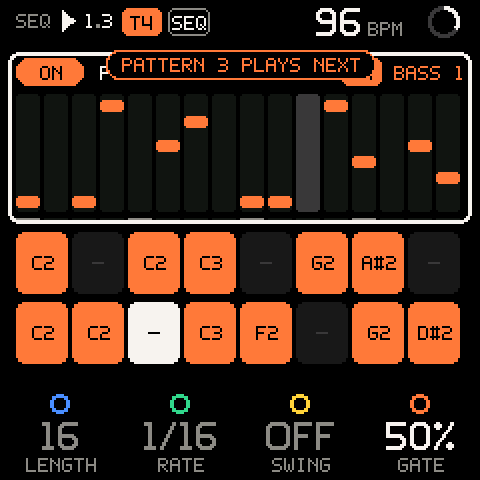 SEQ: PATTERN 3 PLAYS NEXT