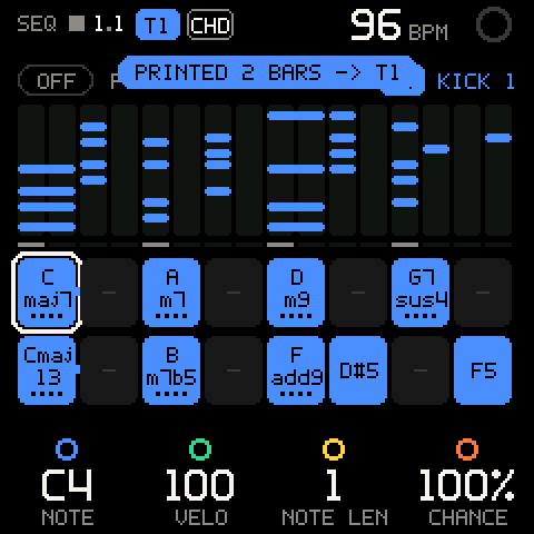 SEQ: PRINTED 2 BARS -> T1