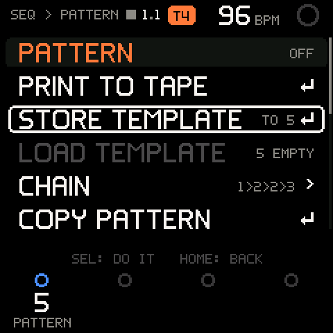 SEQ > PATTERN: STORE TEMPLATE