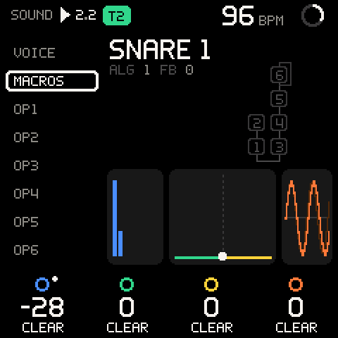 TONE automated: the dot by K1, CLEAR on the held legend