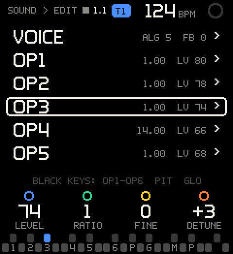 SOUND > EDIT, opened from OP3