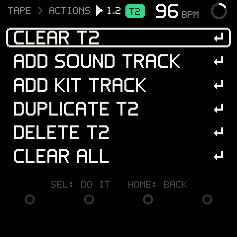 TAPE > ACTIONS
