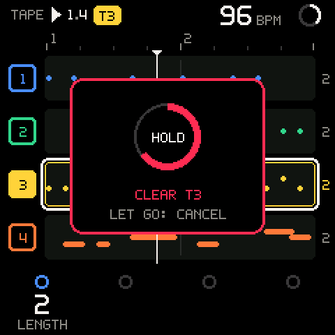 Holding SHIFT + REC to clear T3
