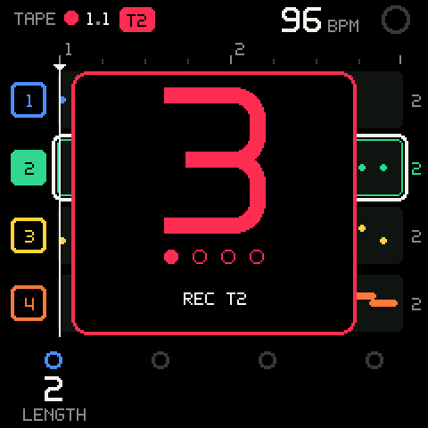 The count-in: one numeral per beat