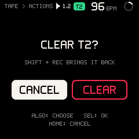 The question before clearing a track
