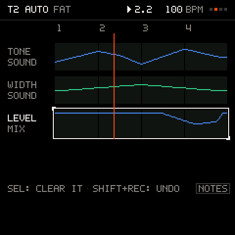 A recorded move of the track's level
