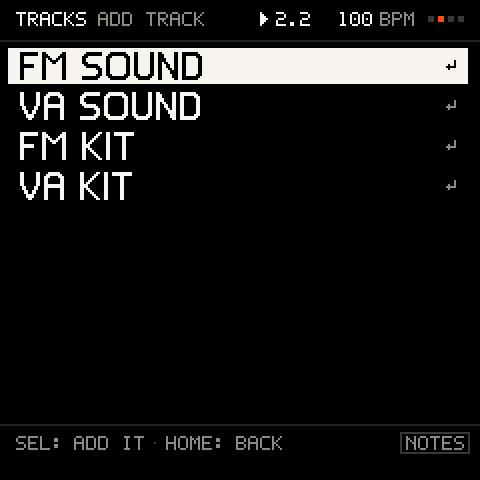 The four kinds of track you can add