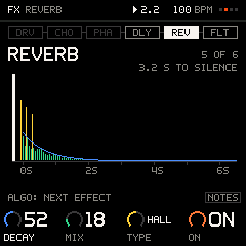 FX: the reverb in the chain, its decay drawn