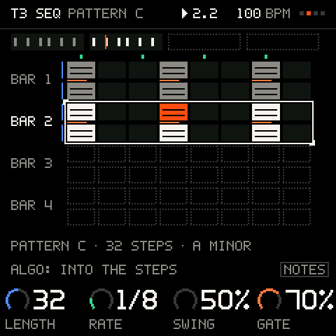 Groove OS SEQ menus